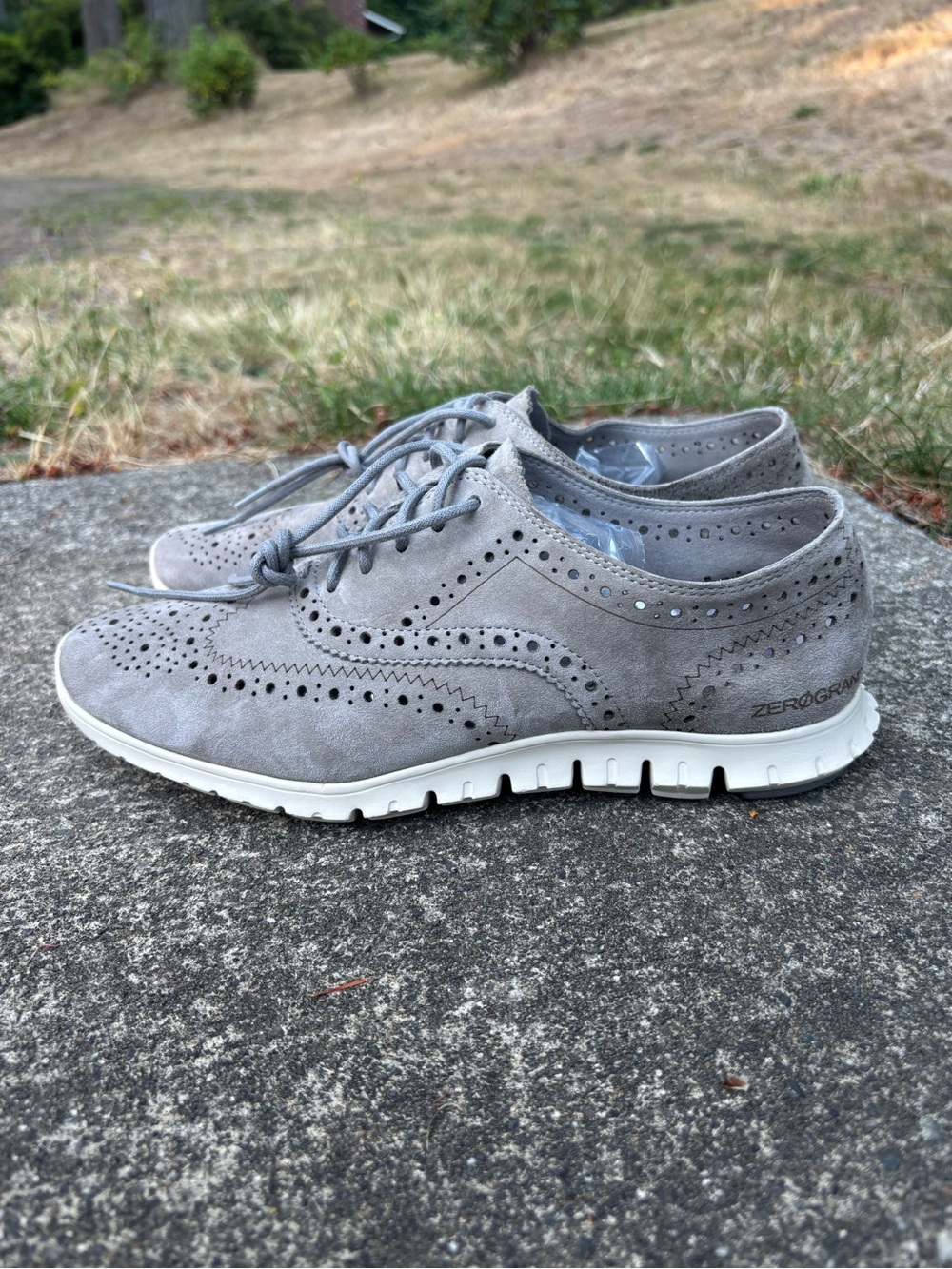 Cole Haan ZERØGRAND Gray Suede Oxford Shoes